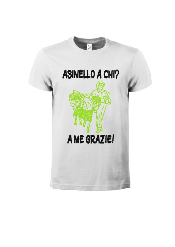 T-shirt Asinello Corochiato Asinello a chi natural-bianco